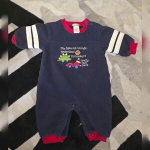 ​Vintage Carter's 3M Baby Onesie Romper Navy Red Basketball Dinosaur Car Boy